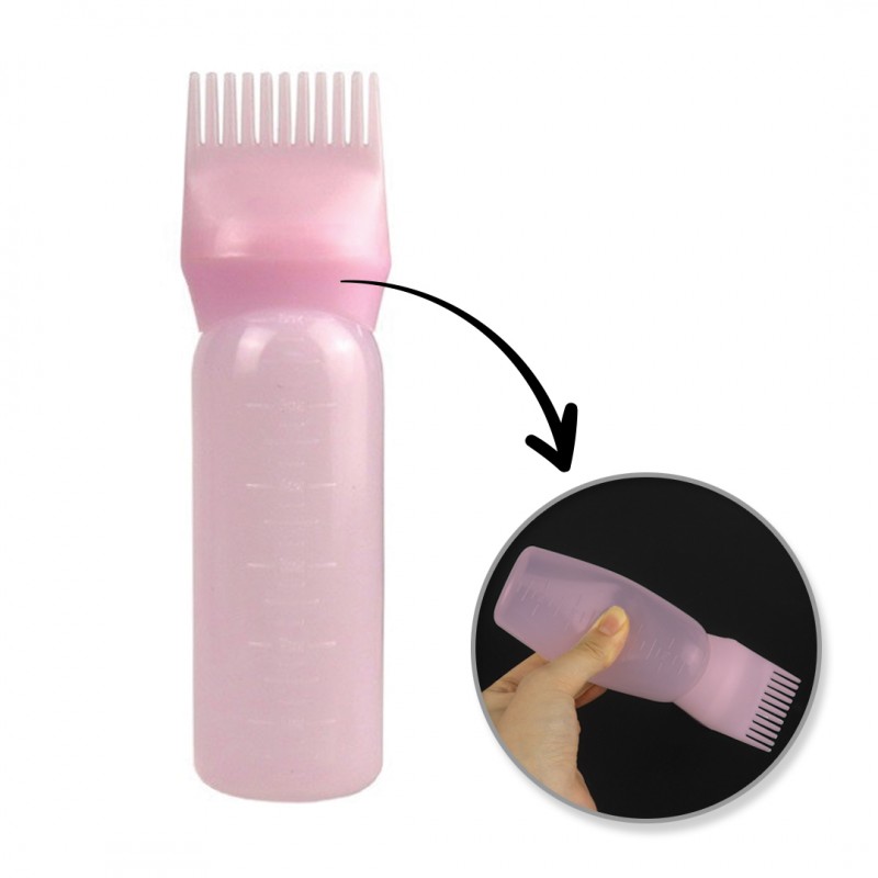 Grzebień, aplikator butelka, szczotka z podziałką do wcierek, farb i maseczek do włosów 60 ml SCZ06R