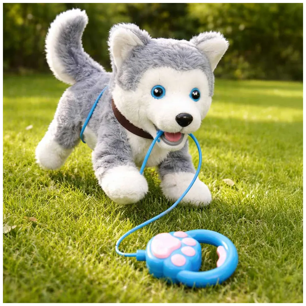 Interaktywny Piesek Husky na Smyczy - Chodzi, Szczeka i Macha Ogonem - obrazek 13