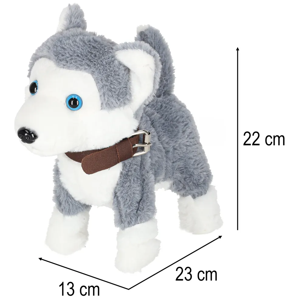 Interaktywny Piesek Husky na Smyczy - Chodzi, Szczeka i Macha Ogonem - obrazek 10