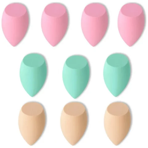 Zestaw 10 gąbeczek do makijażu PASTEL MINT GB11
