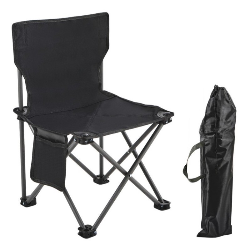 Składane krzesło turystyczne, kempingowe, wędkarskie z kieszonką KRT12CZ - obrazek 3