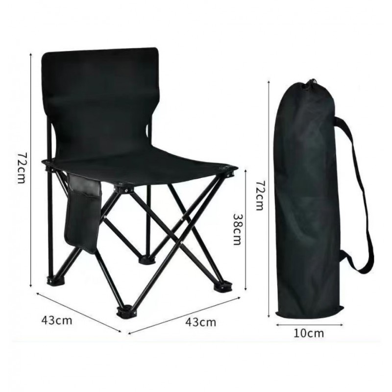 Składane krzesło turystyczne, kempingowe, wędkarskie z kieszonką KRT12CZ - obrazek 5