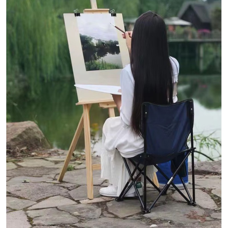 Składane krzesło turystyczne, kempingowe, wędkarskie z kieszonką KRT12CZ - obrazek 6