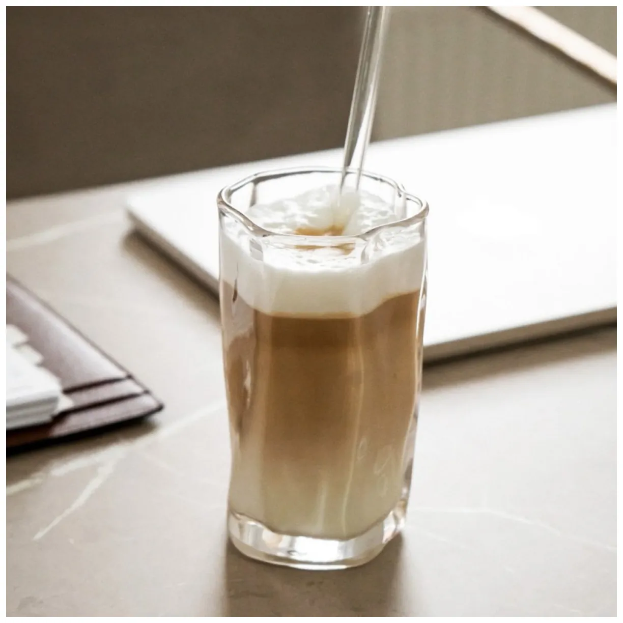 Szklanka 275ml Falowana 1 szt do kawy latte long drinków SZK199 - obrazek 2