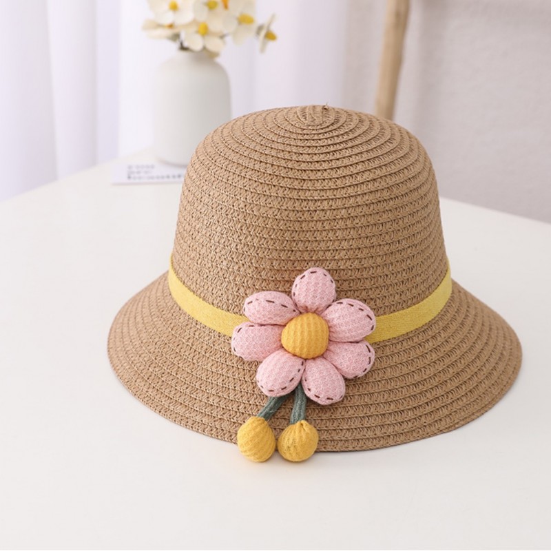 ZESTAW torebka i kapelusz 52cm dla dziewczynki słomiane kwiat CZ56 - obrazek 3