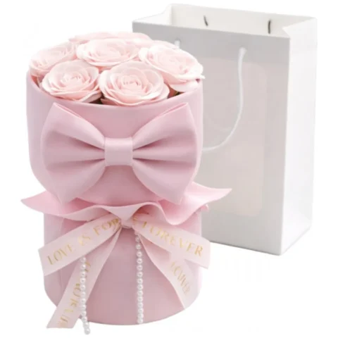 Flower box, bukiet zapachowych kwiatów mydlanych w pudełku 8szt. LED BUK24R