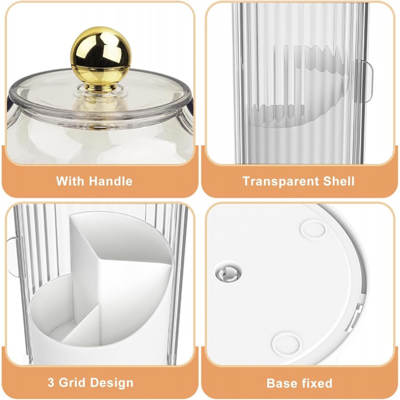 Organizer na pędzle, ryflowany obrotowy, otwierany biały 27 x 12,5 cm CB61B - obrazek 6