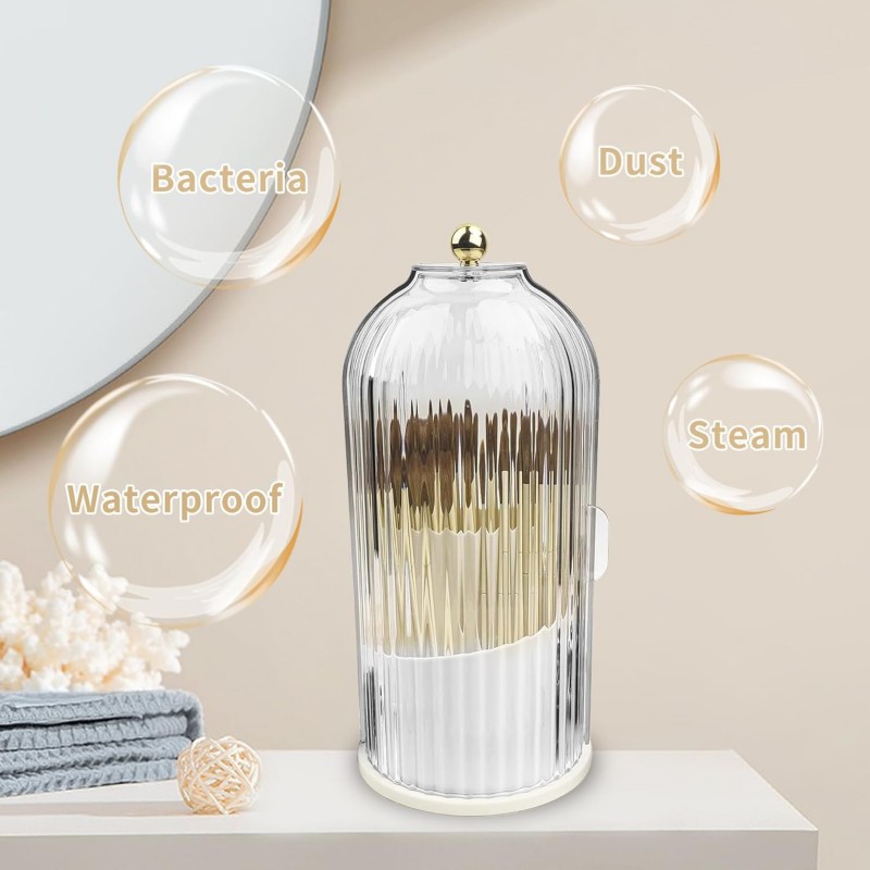 Organizer na pędzle, ryflowany obrotowy, otwierany biały 27 x 12,5 cm CB61B - obrazek 8