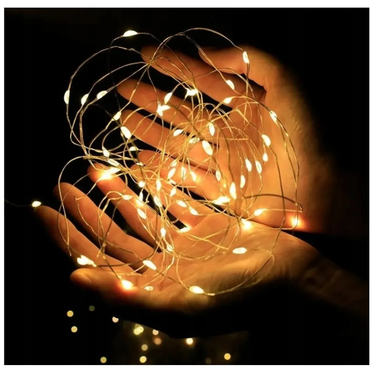 Światełka lampki na żyłce wewnętrzne 50 LED CIEPŁE BIAŁE - obrazek 5