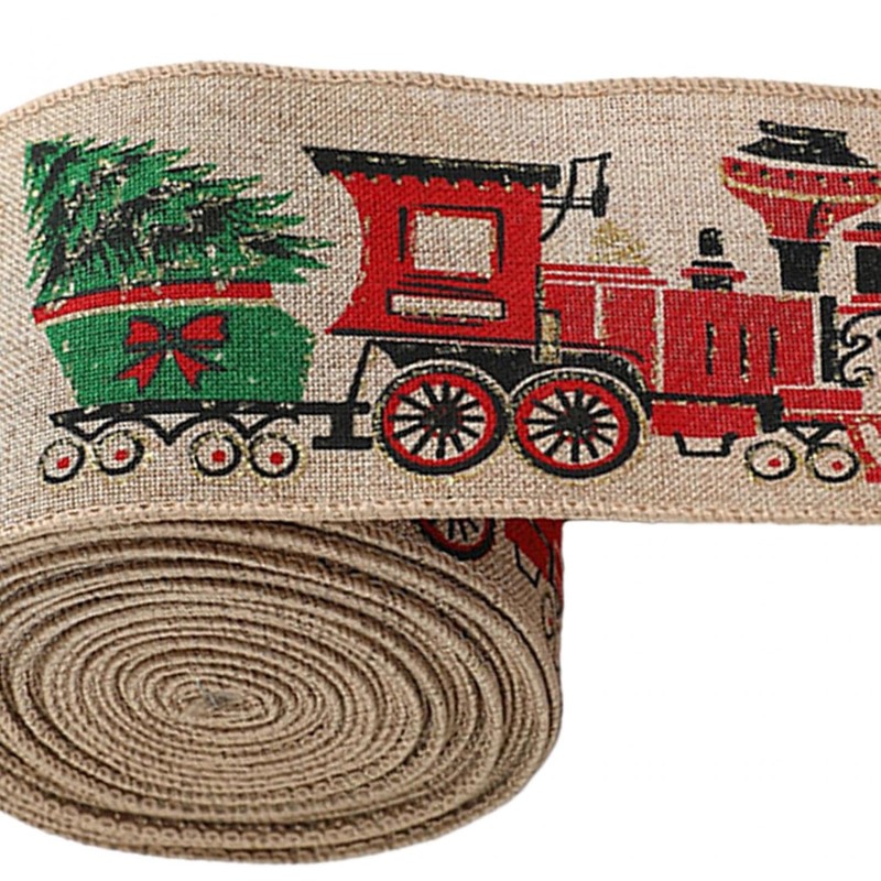 Taśma świąteczna na kokardę, wstążka na prezent Bożonarodzeniowa 6,3cm x 2m KSN138 - obrazek 3