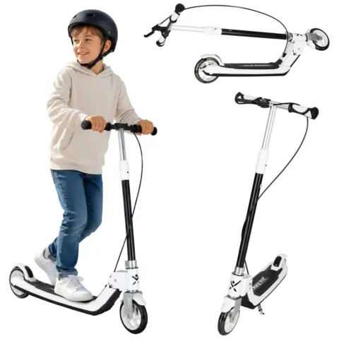 Hulajnoga dla dzieci TRIKE FIX dwukołowa LED składana podwójne hamulce czarna