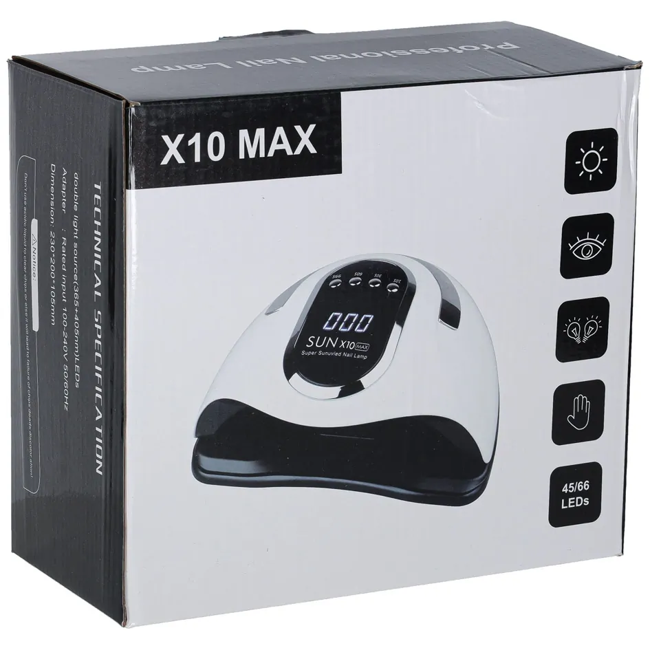 Lampa do paznokci Sun X10 UV 45 LED 280W manicure hybrydy żele - obrazek 13