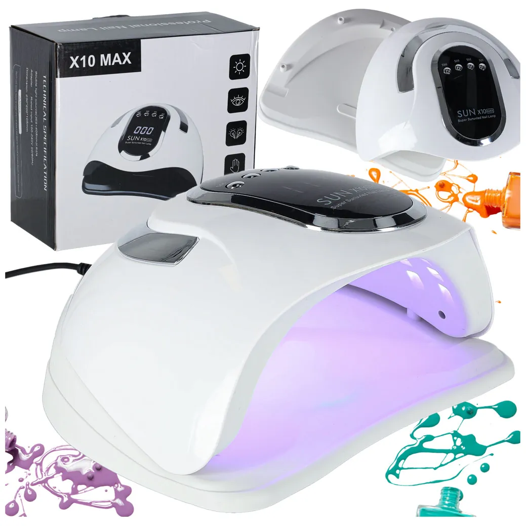 Lampa do paznokci Sun X10 UV 45 LED 280W manicure hybrydy żele
