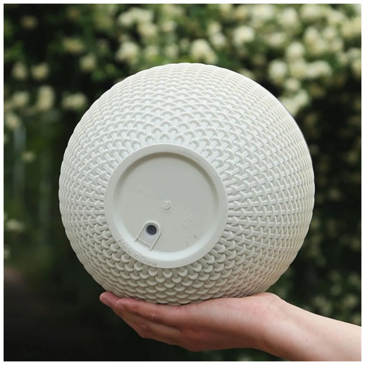 Doniczka wisząca szara duża Rattan Design 26 cm ROS10GRAF - obrazek 7