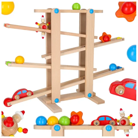 Tor kulkowy drewniany kulodrom montessori XXL