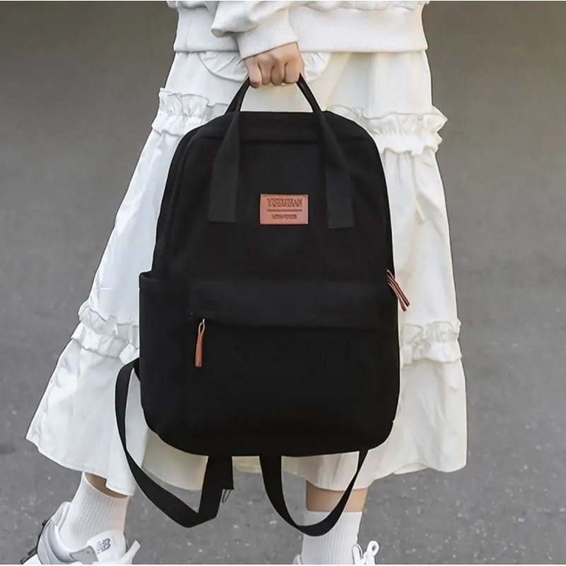 Plecak sportowy szkolny uniwersalny czarny sztruksowy PL171CZ - obrazek 3