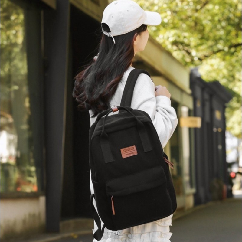 Plecak sportowy szkolny uniwersalny czarny sztruksowy PL171CZ - obrazek 4