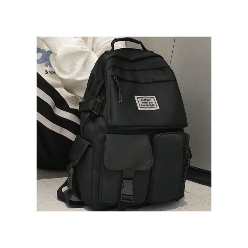 Plecak sportowy szkolny uniwersalny kieszonki czarny PL164CZ - obrazek 3