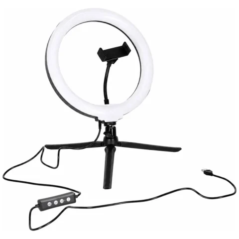 Lampa pierścieniowa do selfie LED RGB na statywie