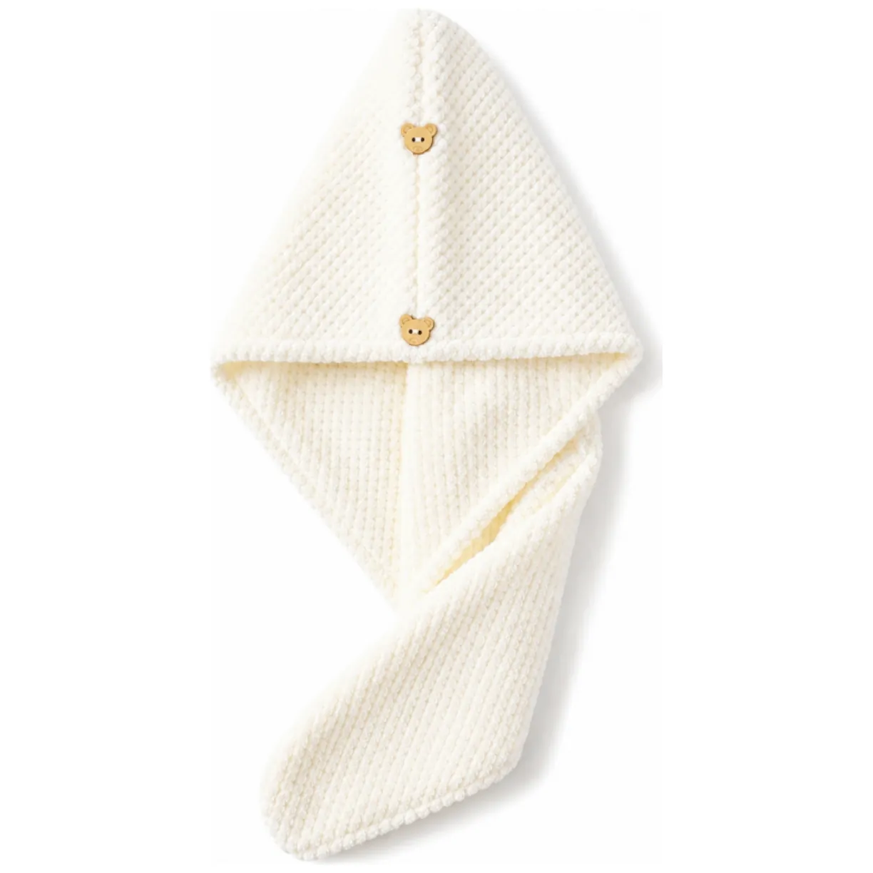 Biały turban z mikrofibry do włosów - bardzo chłonny ręcznik kapturek - obrazek 2