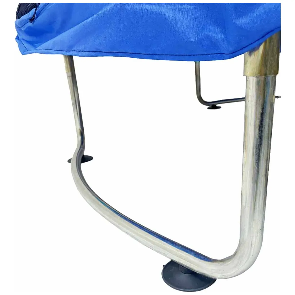 Trampolina ogrodowa z siatką i koszykówką dla dzieci 155cm niebieska - obrazek 5