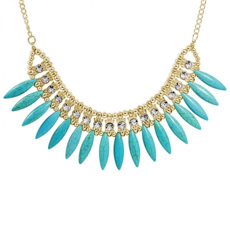 Kolia łezki geometria, naszyjnik marmurek biały z cyrkoniami N215M