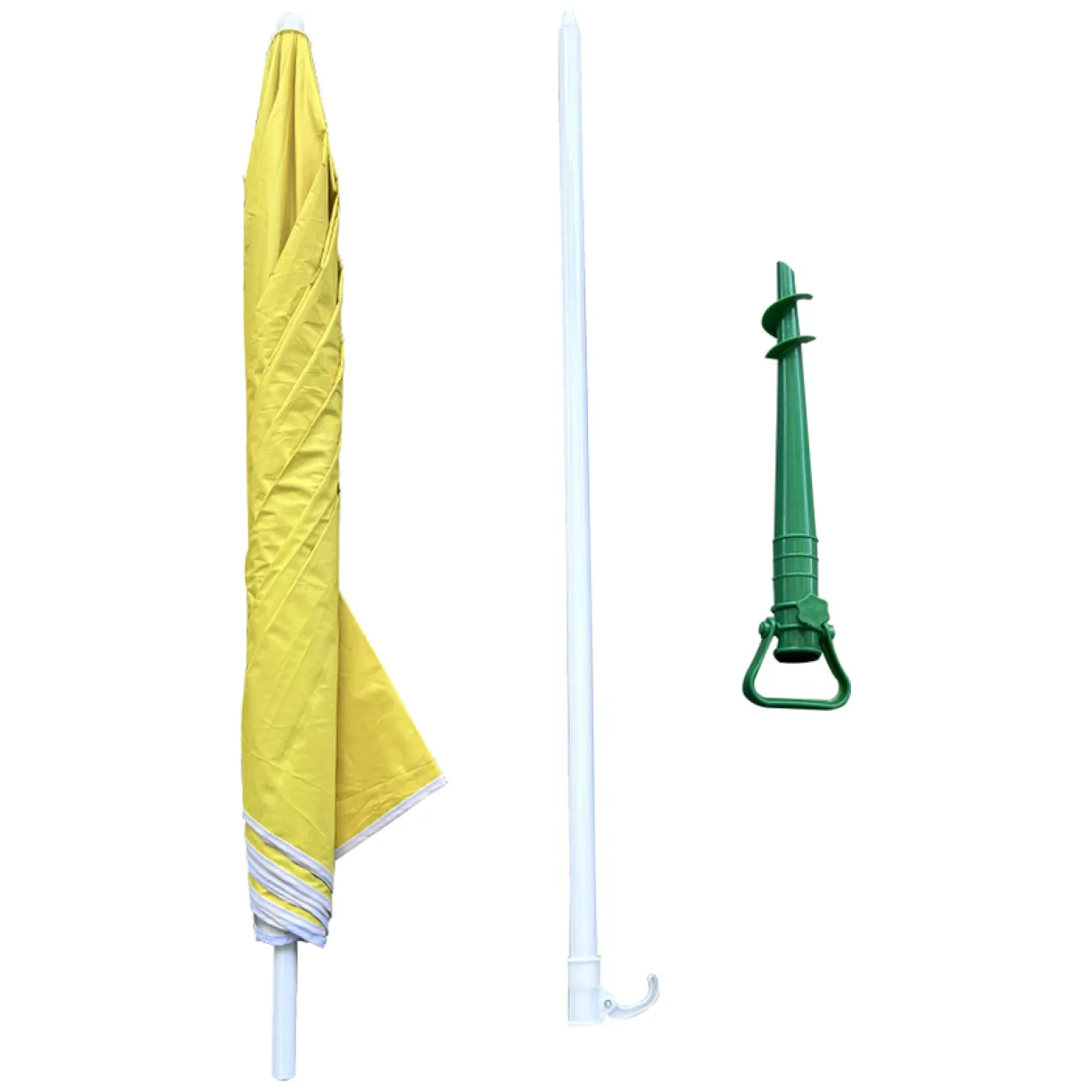 Parasol ogrodowy plażowy regulowany łamany składany UV 150cm żółty - obrazek 10