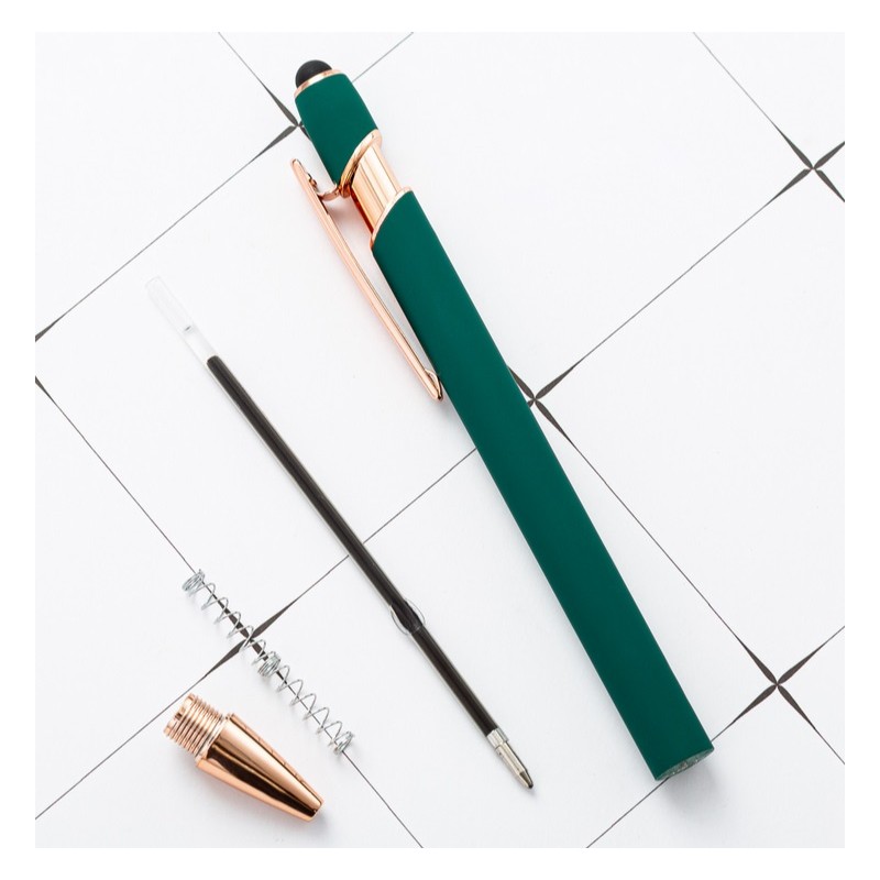 Długopis metalowy touch, tusz czarny, pen soft touch czerwień DL06 - obrazek 6