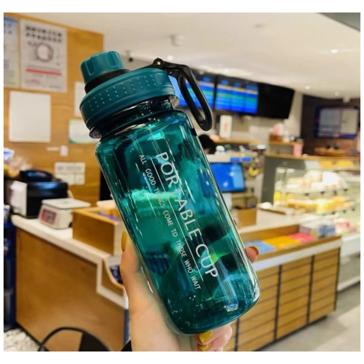 BUTELKA NA WODĘ BIDON NA SIŁOWNIĘ FITNESS 600ml przenośny mały - obrazek 7