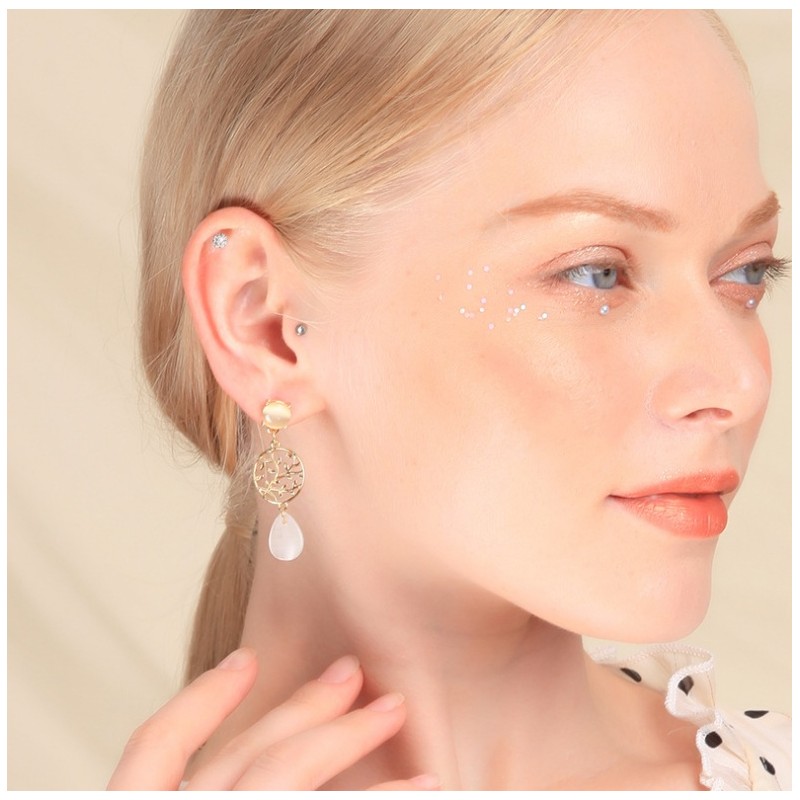 Kolczyki wiszące delikatne K1197 zapięcie S925 - obrazek 2