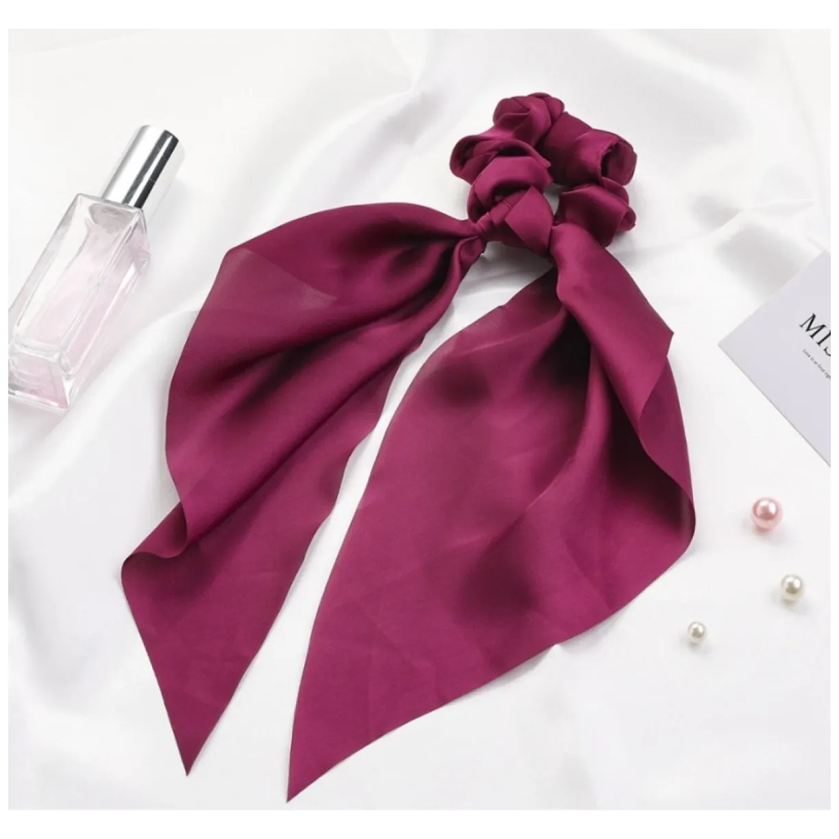 Gumka do włosów apaszka długa Magenta PIN UP GUM5F - obrazek 2