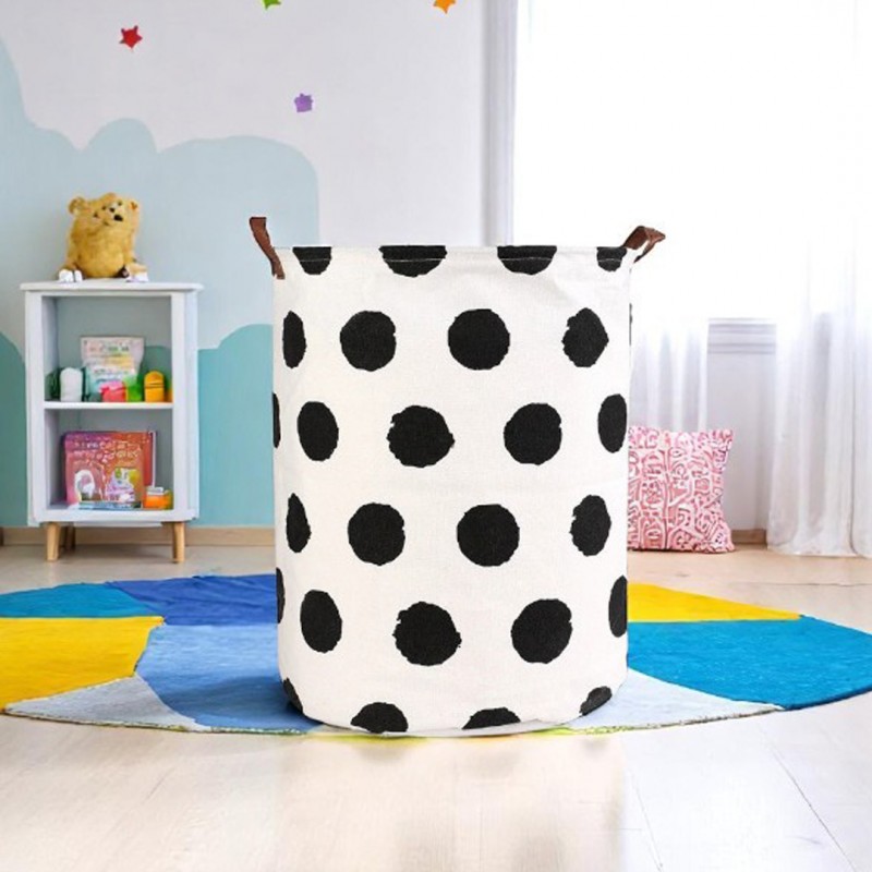 POJEMNIK KOSZ WOREK NA ZABAWKI LUB PRANIE KROPKI 35x45 cm OR2WZ26 - obrazek 3