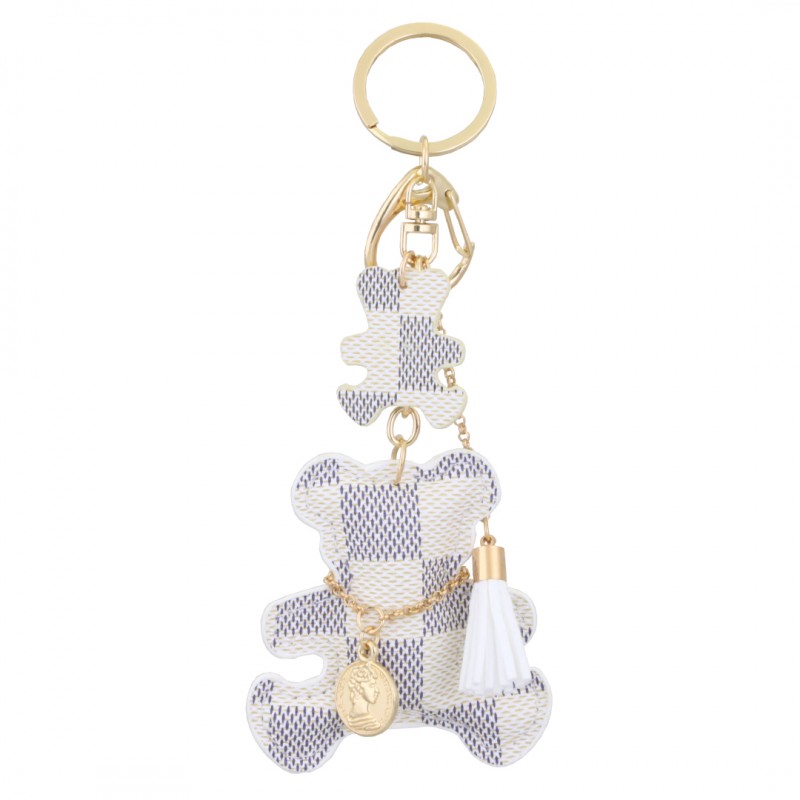 Brelok do kluczy z przywieszkami MIŚ SWEET Jasna Kratka BRL123