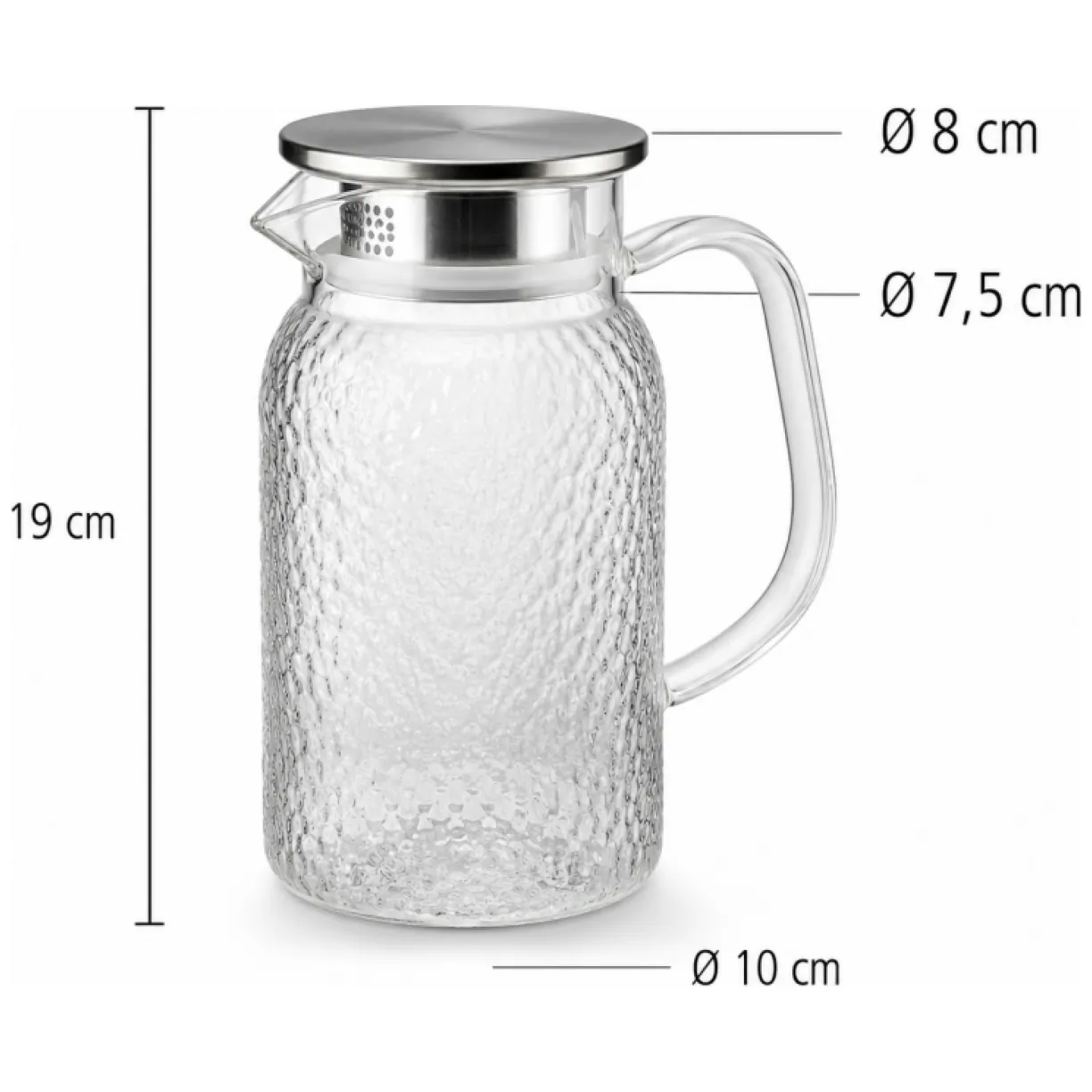 Plastikowy dzbanek do napojów z sitkiem, pokrywką i uchwytem 1L - obrazek 5