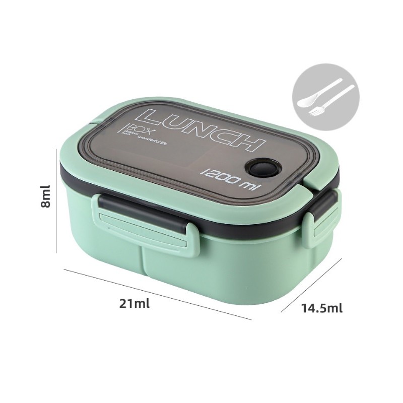 Śniadaniówka LUNCH BOX ze sztućcami 21 x 14,5 x 8cm mięta PJM44M - obrazek 5