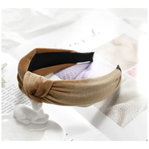 Opaska turban z materiału krem O229K