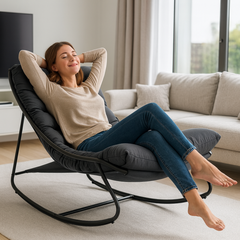 FOTEL BUJANY NA BIEGUNACH OGRODOWY DO SALONU, TARASOWY BUJAK KOKON LEŻANKA KR38SZ - obrazek 2