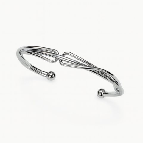 Bransoletka obręcz srebrna zawijana, pętelka B205S