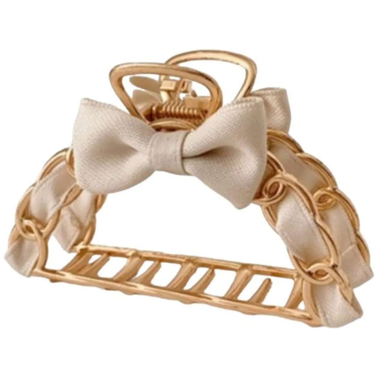 Spinka do włosów klamra metalowa przeplatana kokarda XL 7,8cm SP261K