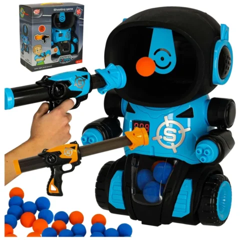 Gra zręcznościowa robot strzelanie do celu gra + 2x pistolet + kulki