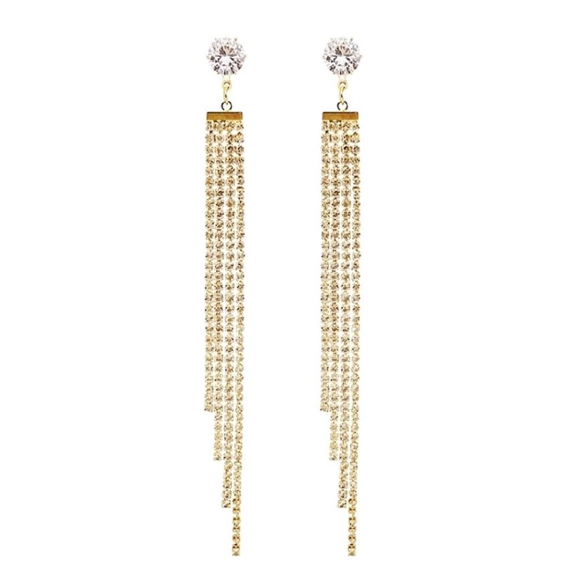 Kolczyki wiszące dżetowe, kryształowe, cyrkonie K1227Z