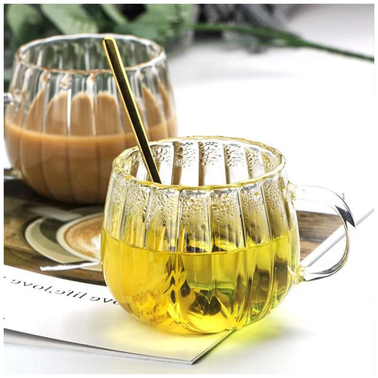 Filiżanka z falowanymi ściankami Ryflowana z uchem 400 ml 1szt SZK52 - obrazek 6