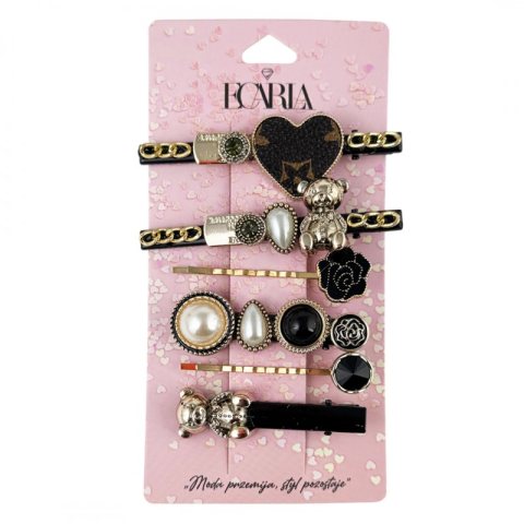 Zestaw 6 sztuk Eleganckich Spinek z misiem do włosów SP207