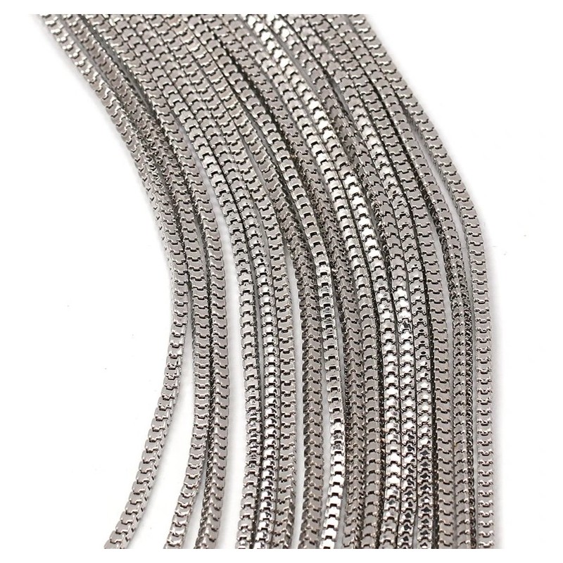 Naszyjnik długi łańcuchy srebrny, warstwowy i efektowny N175 - obrazek 2