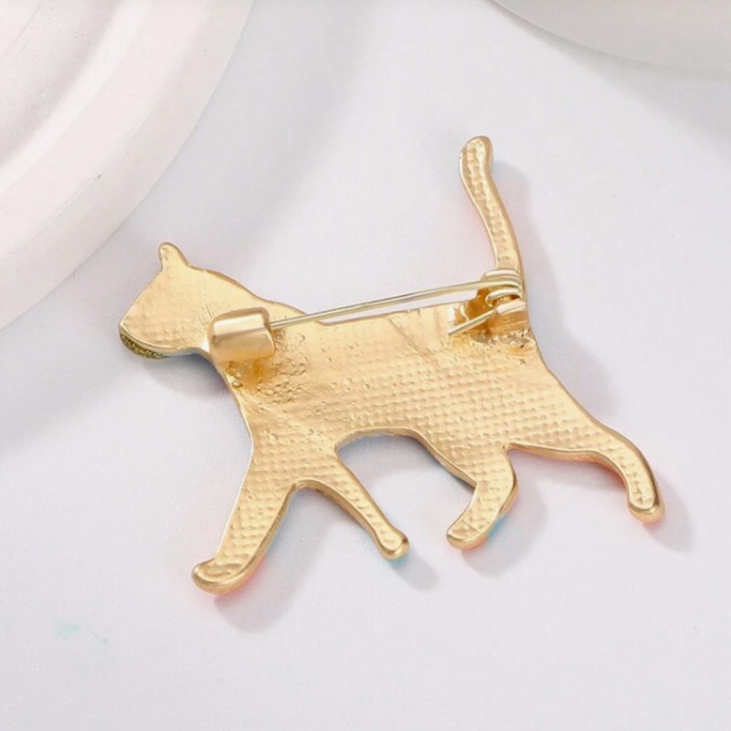 Broszka ozdobna tęczowy kotek BZ217 - obrazek 3