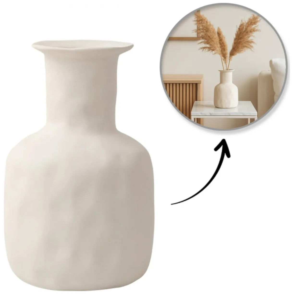 Ceramiczny wazon w pudełku, styl minimalistyczny 17,5×11cm - WAZ06