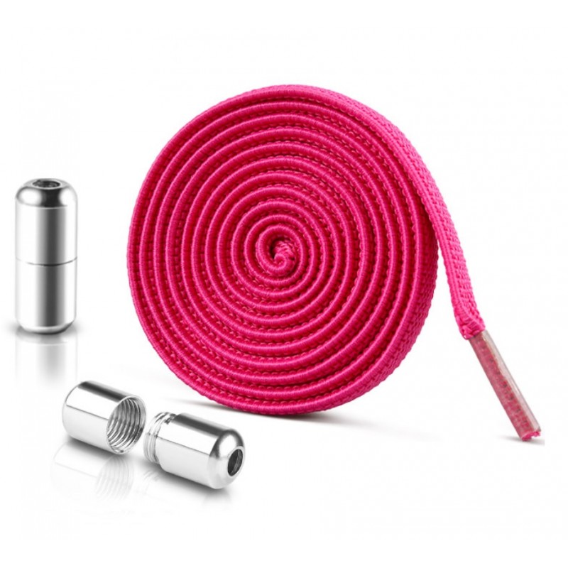 Sznurówki do butów elastyczne bez wiązania 2szt fuksja SDB01F - obrazek 2