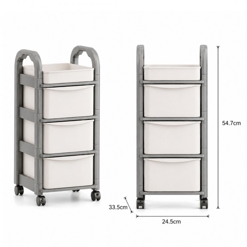 Plastikowy regał na kółkach szafka szuflady szafa 54,7x 33,5 x 24,5cm SZ56 - obrazek 3