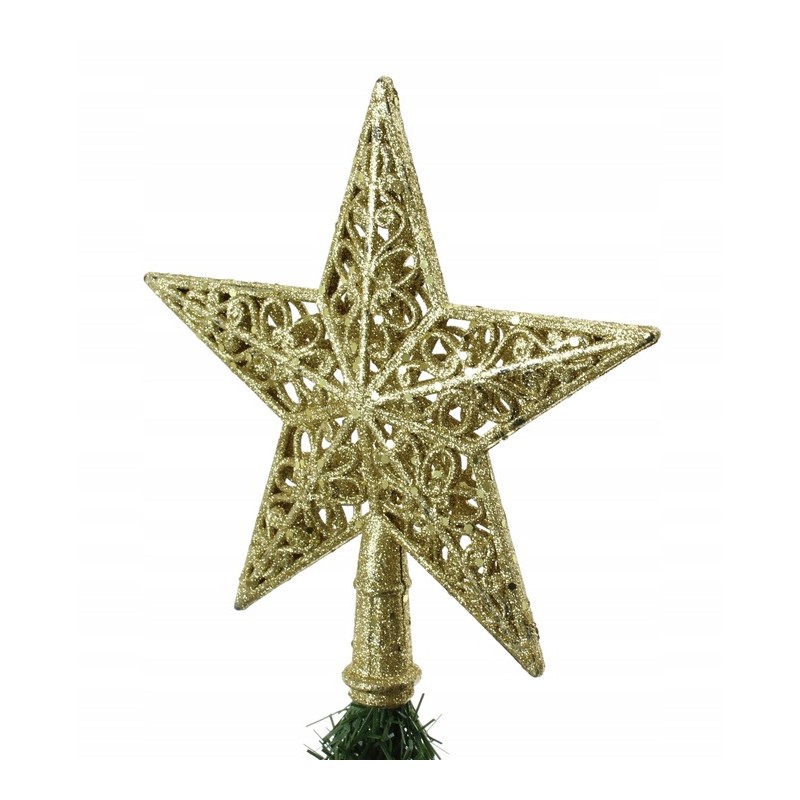Czubek na choinkę, GWIAZDA 20 CM BOŻE NARODZENIE złota brokatowa KSN147WZ3 - obrazek 2