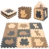 Mata edukacyjna piankowa puzzle beż 85 x 85 cm 9 elementów